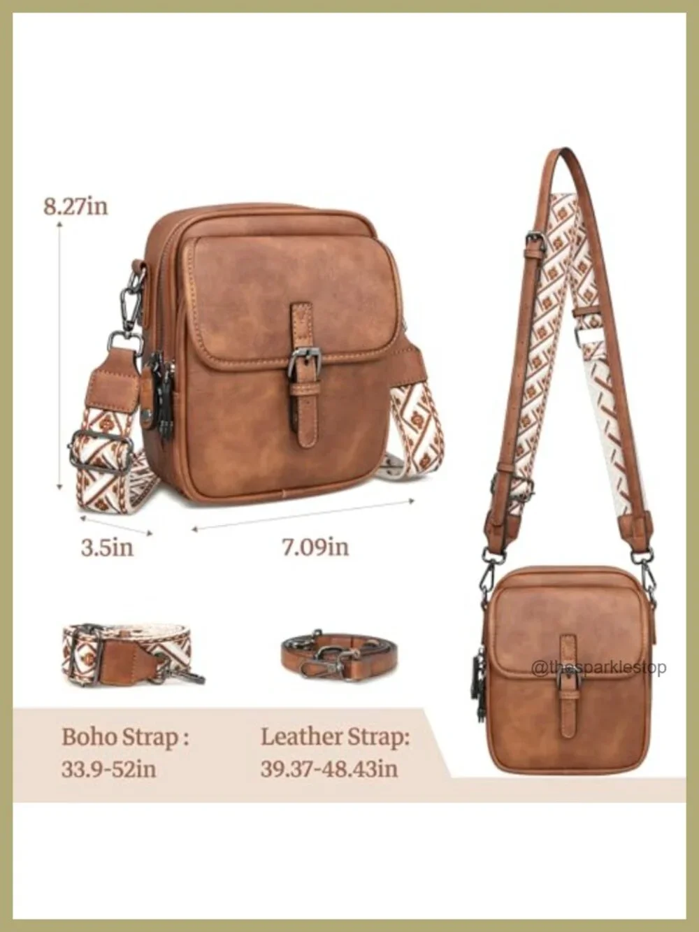 Women's Anti Theft Leather Crossbody Bag RFID Blocking Messenger Purse